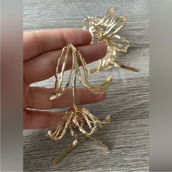 Flower drop earrings N413 - Picture 2 of 3